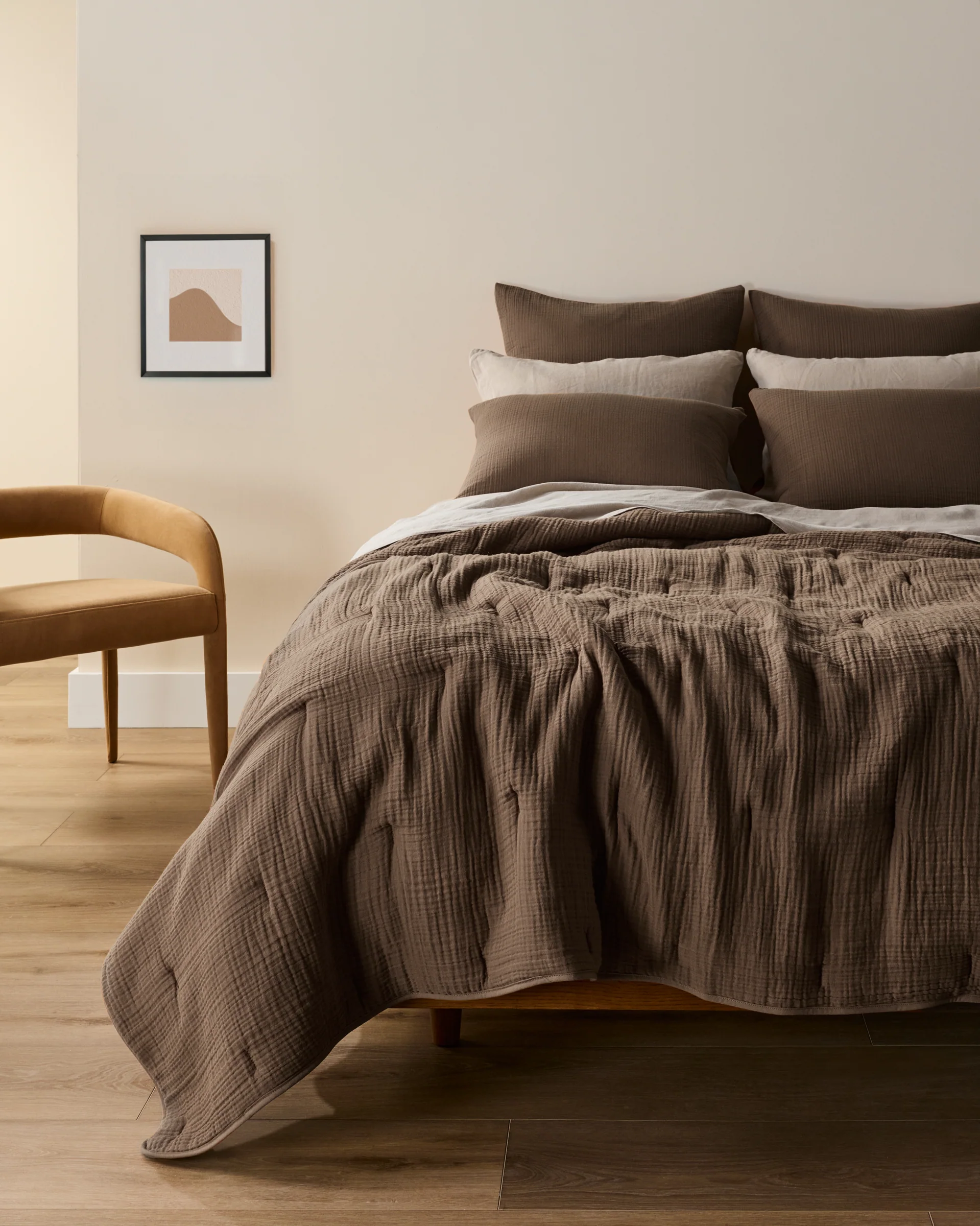 Organic Cloud Cotton Quilt (Warm Grey) - Designers Cove