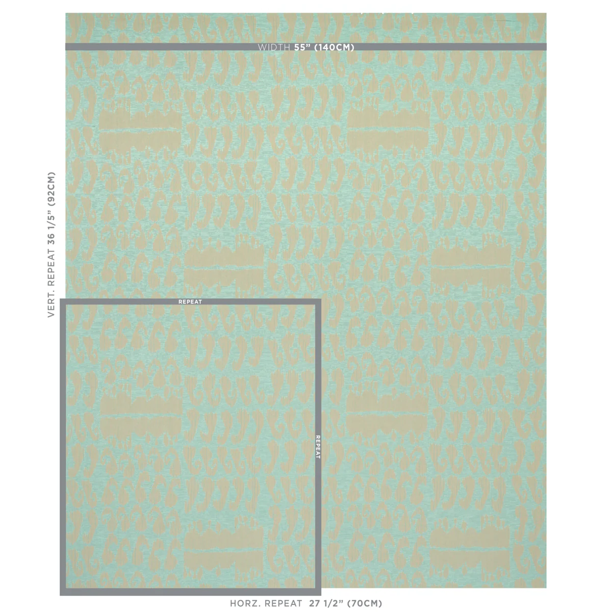 Nallamala Fabric - Ocean - Schumacher 80381 Fabric - Designers Cove