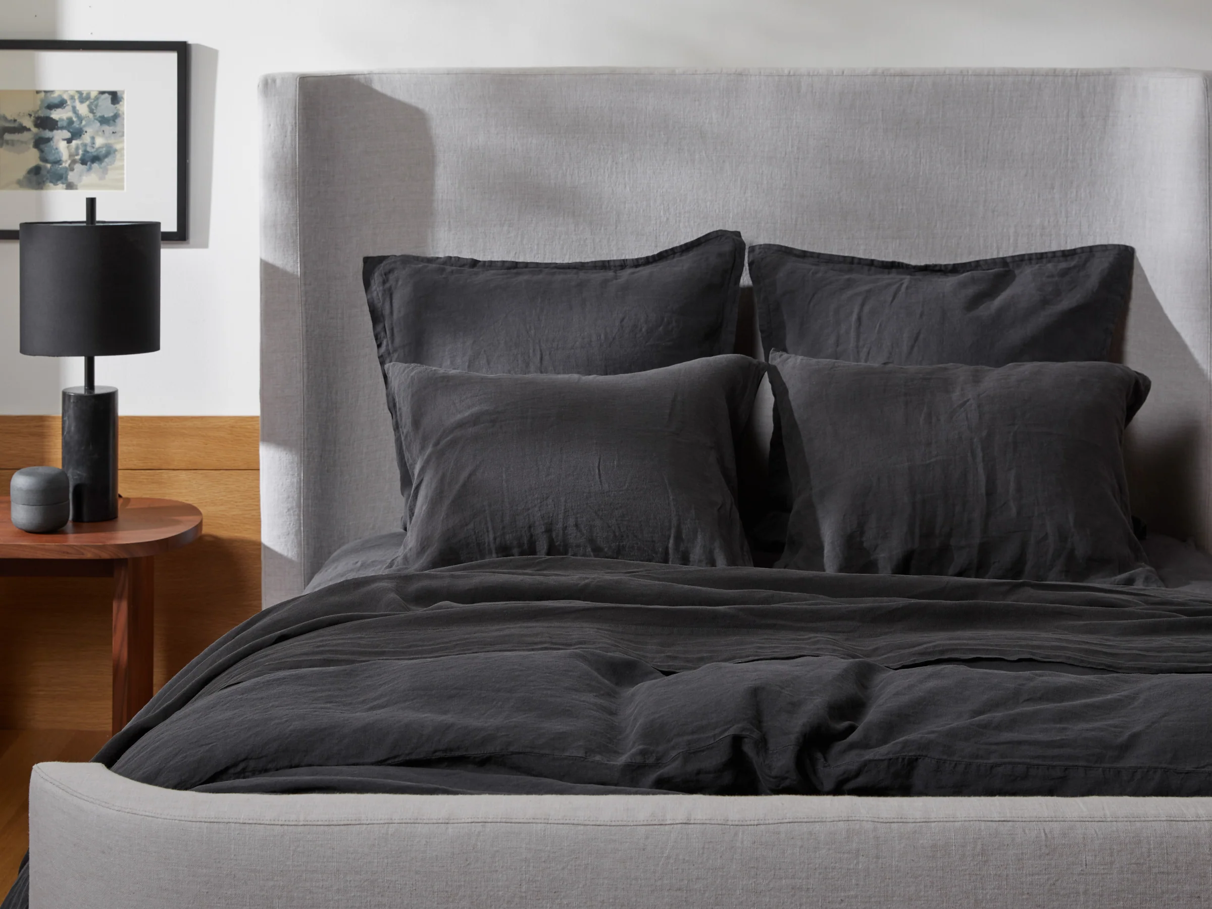 Linen Duvet Cover - FINAL SALE (Coal) - Designers Cove