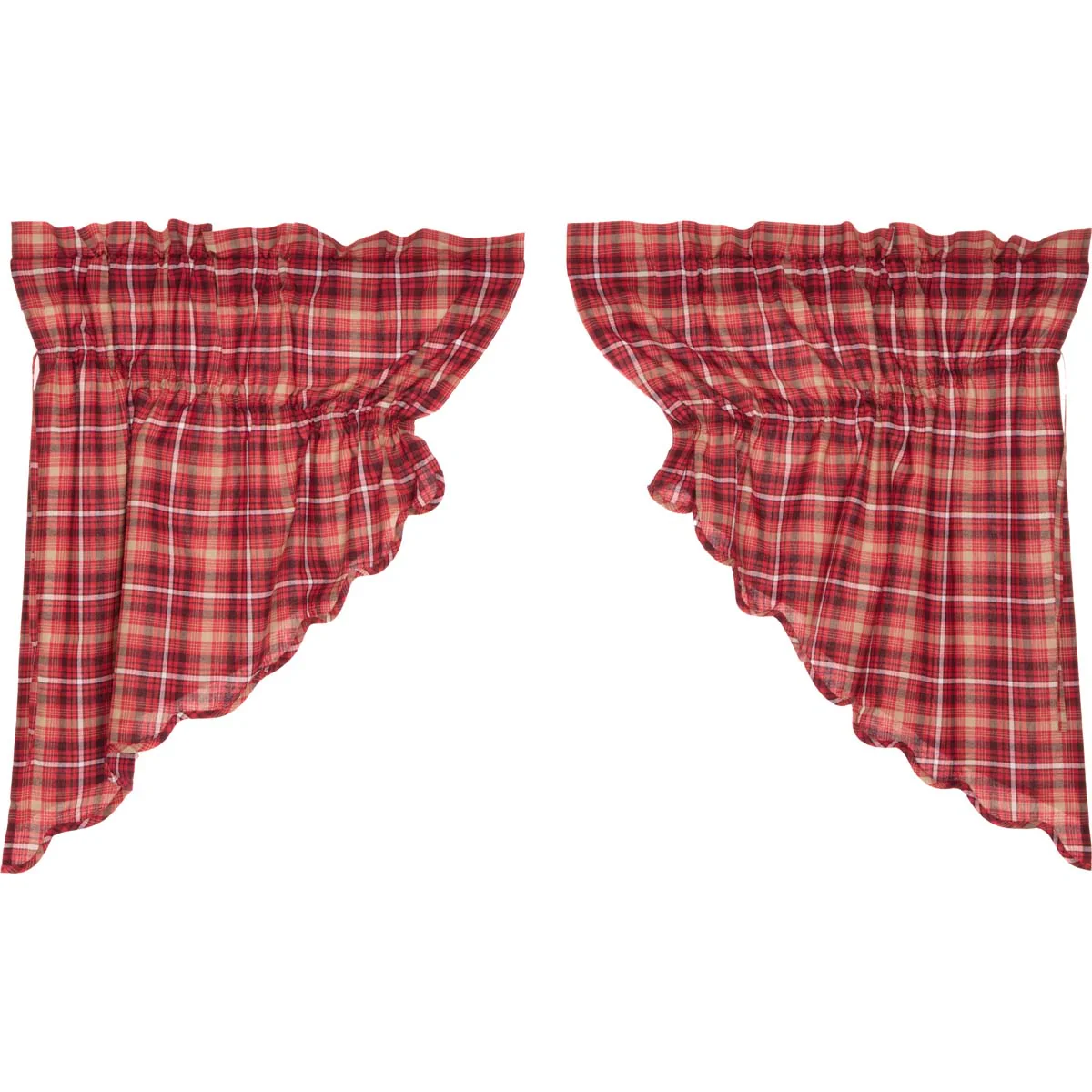 Braxton Scalloped Prairie Swag Set of 2 36x36x18 - Designers Cove