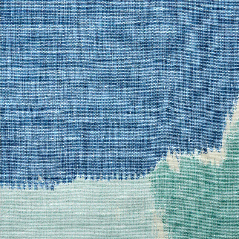 Colorblock Ikat - Aqua - Schumacher 178470 Fabric - Designers Cove