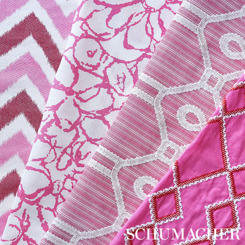 Vedado Ikat - Pink - Schumacher 79461 Fabric - Designers Cove