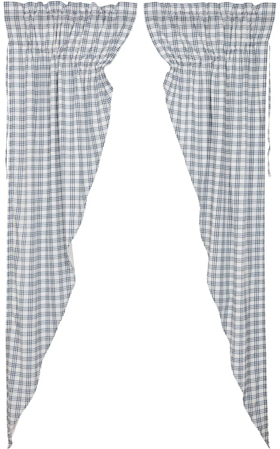 Sawyer Mill Blue Plaid Prairie Long Panel Set of 2 84x36x18 - Designers Cove