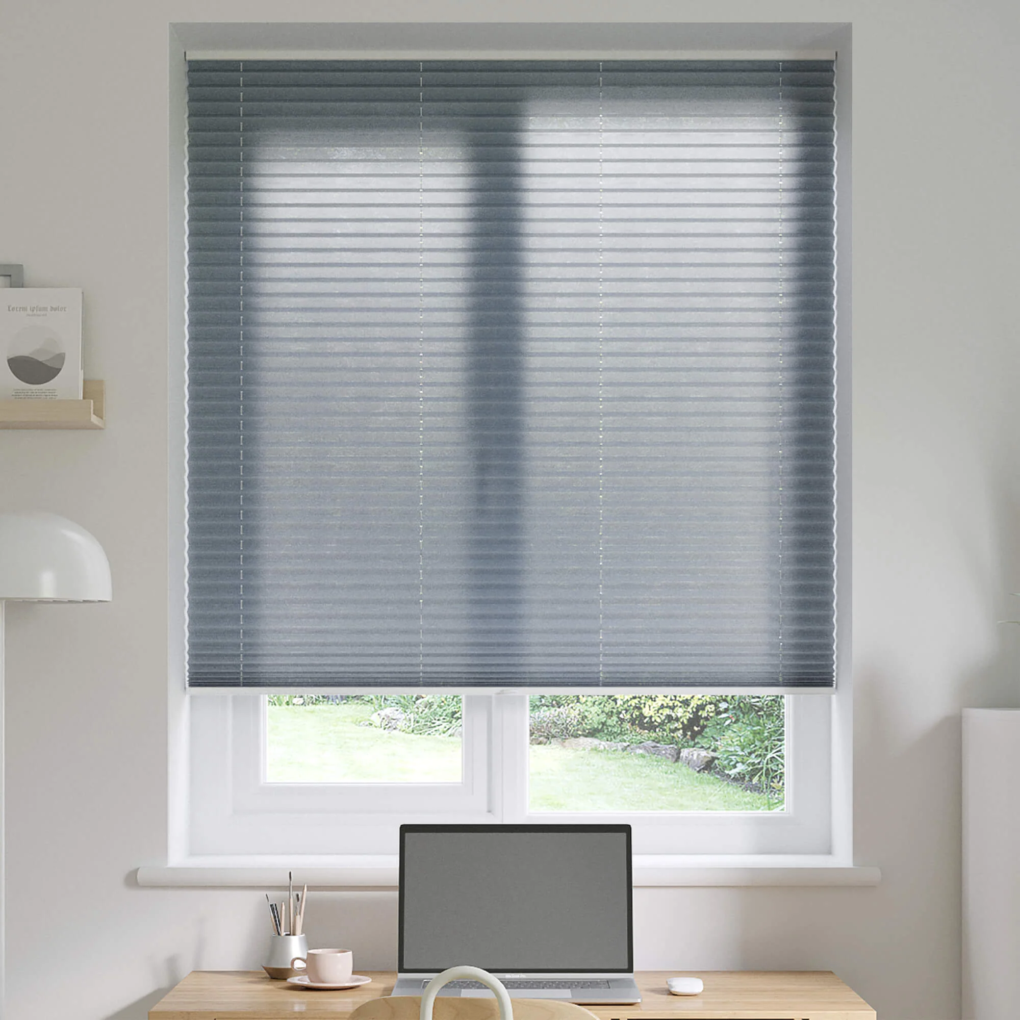 Bonn Pacific Blue Pleated Blinds - Designers Cove