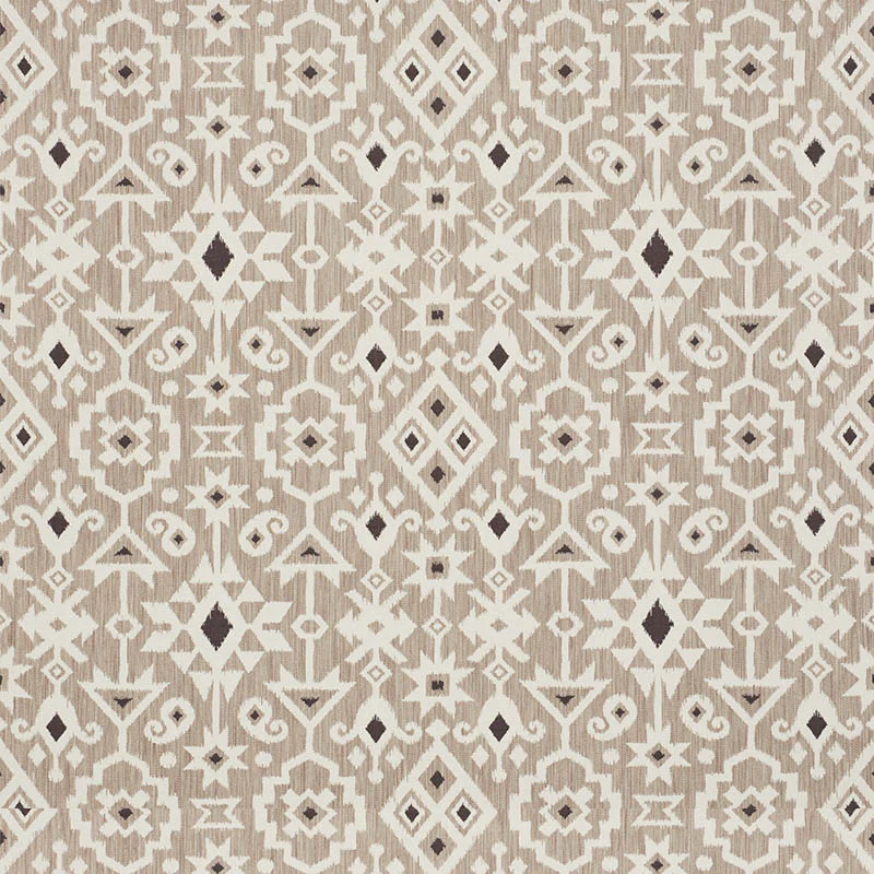 Crusoe Ikat - Greige - Schumacher 76520 Fabric - Designers Cove
