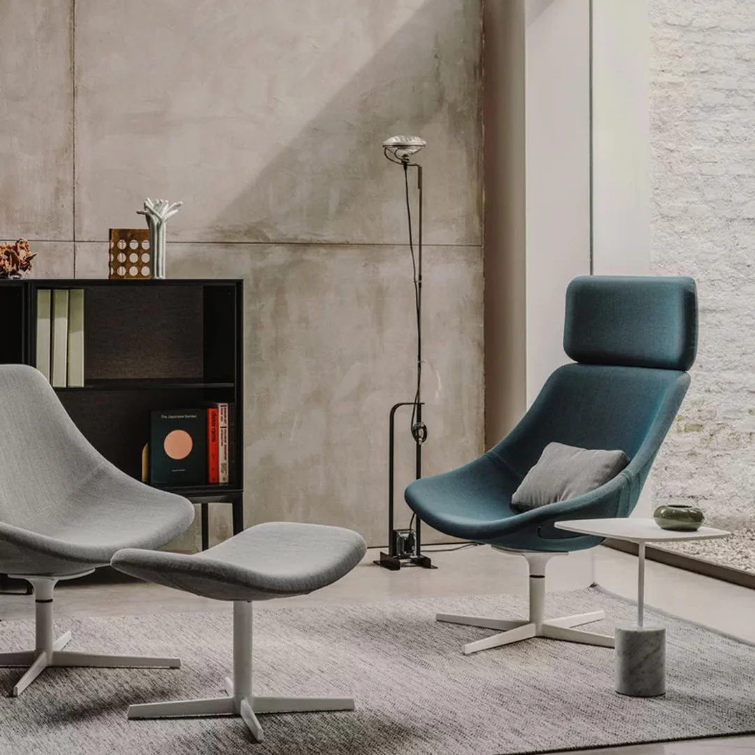 Auki Footstool - Cross Base - Designers Cove