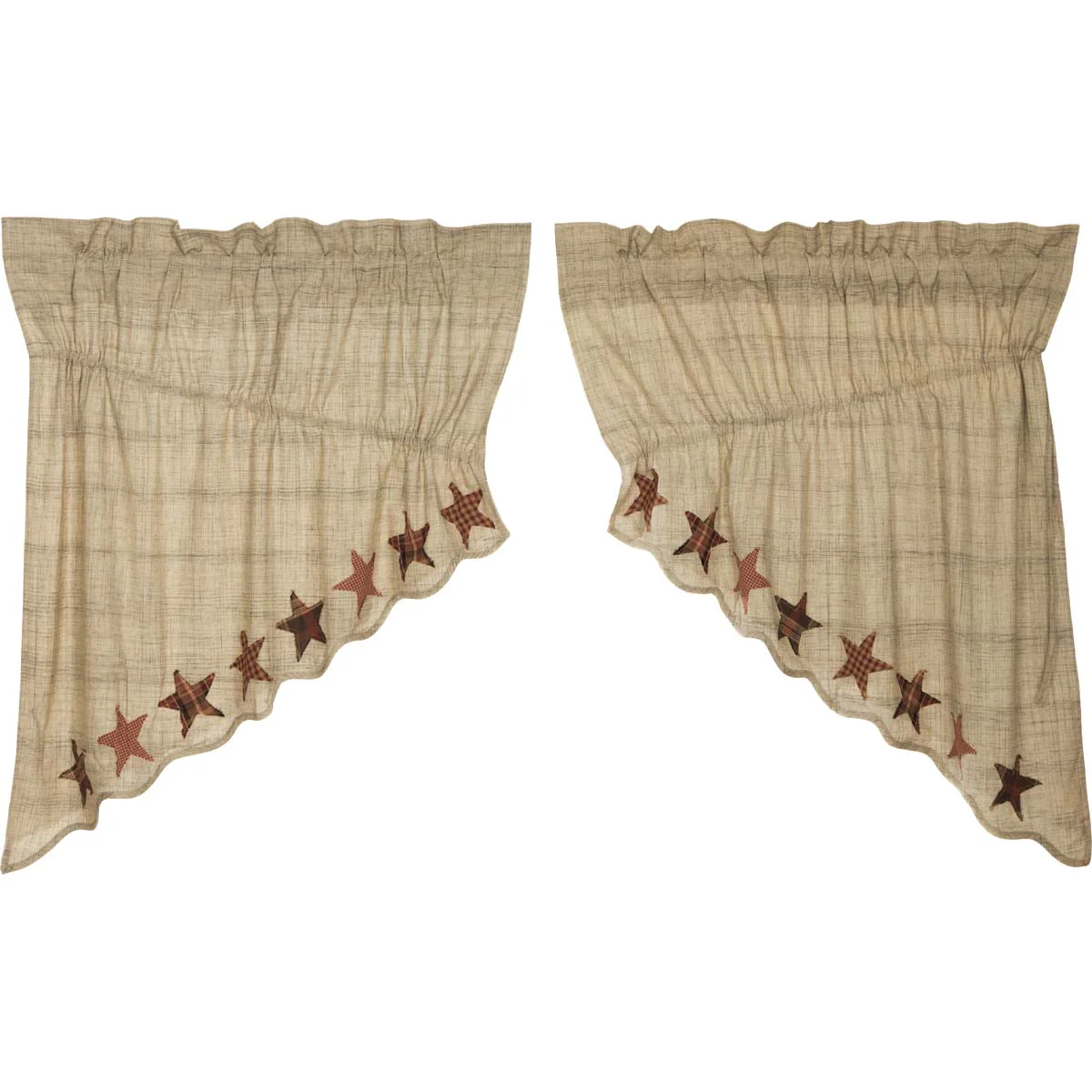 Abilene Star Prairie Swag Set of 2 36x36x18 - Designers Cove
