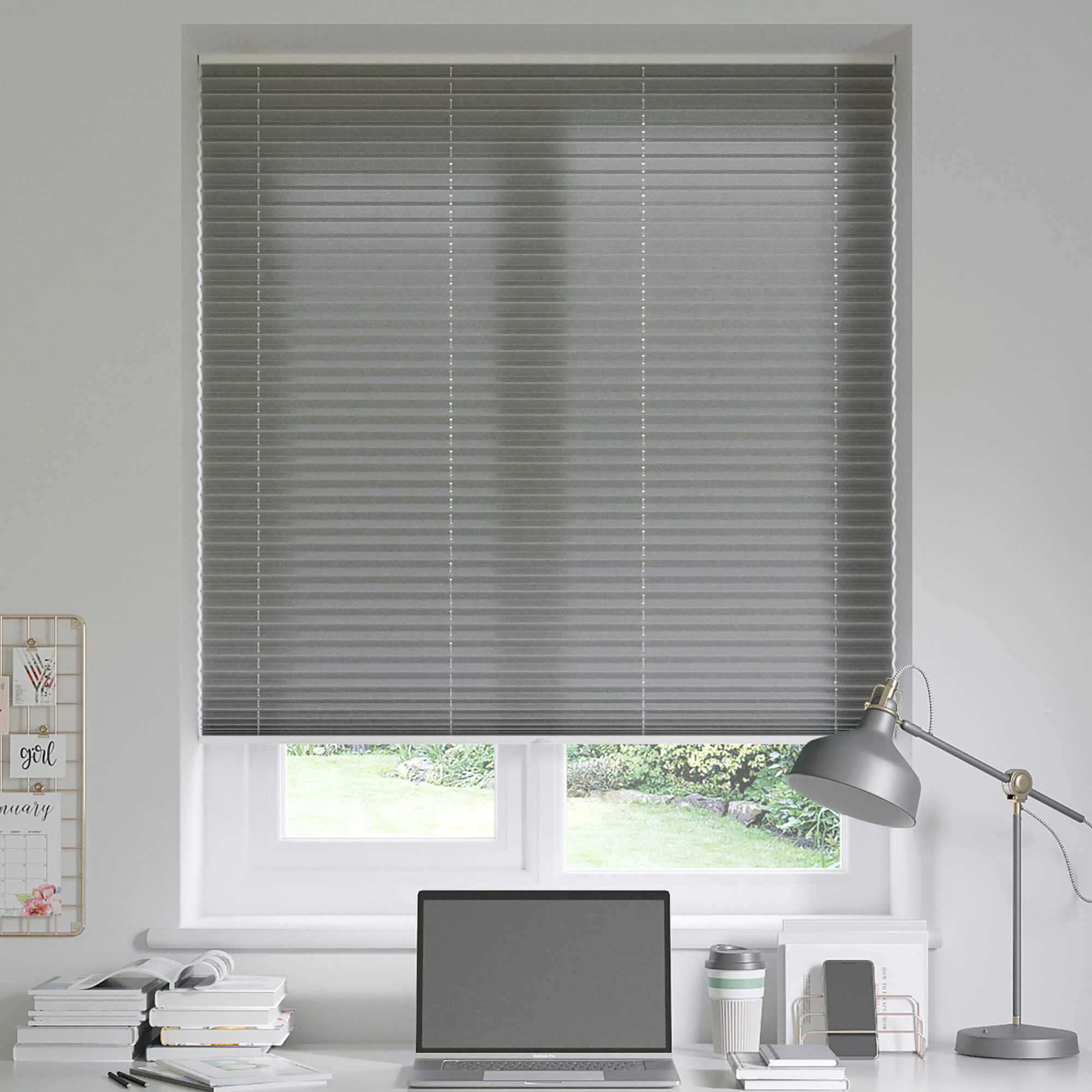 Mykonos Twilight Black Pleated Blinds - Designers Cove