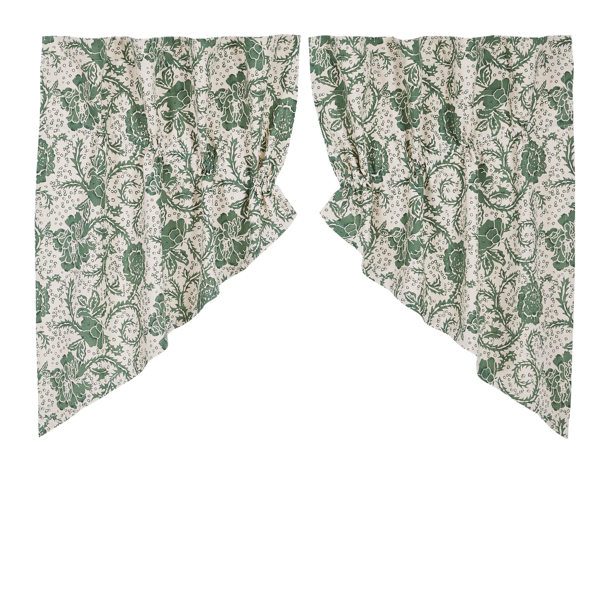Dorset Green Floral Prairie Swag Set of 2 36x36x18 - Designers Cove