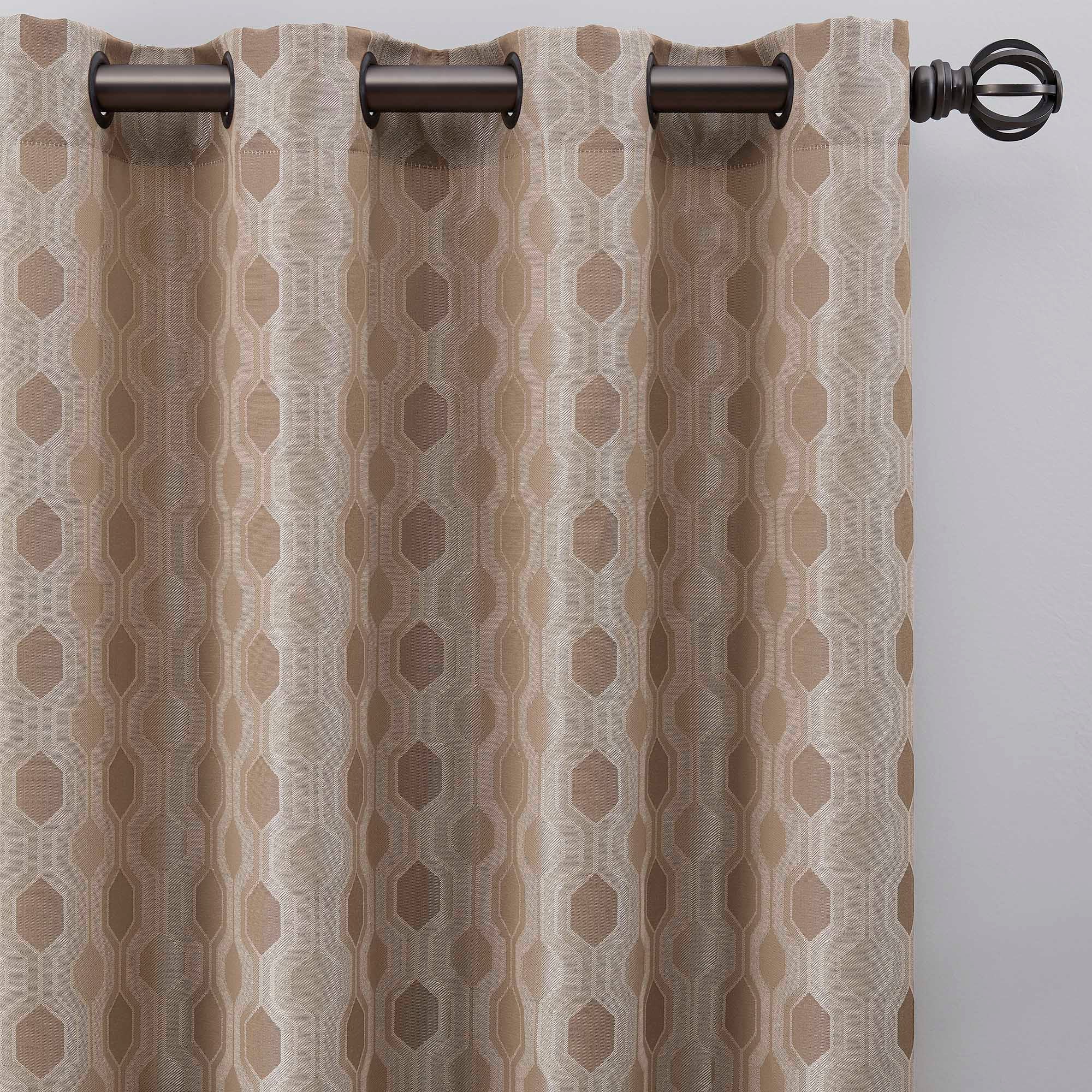 Verde Geometric Woven Room Darkening Window Panel - Designers Cove