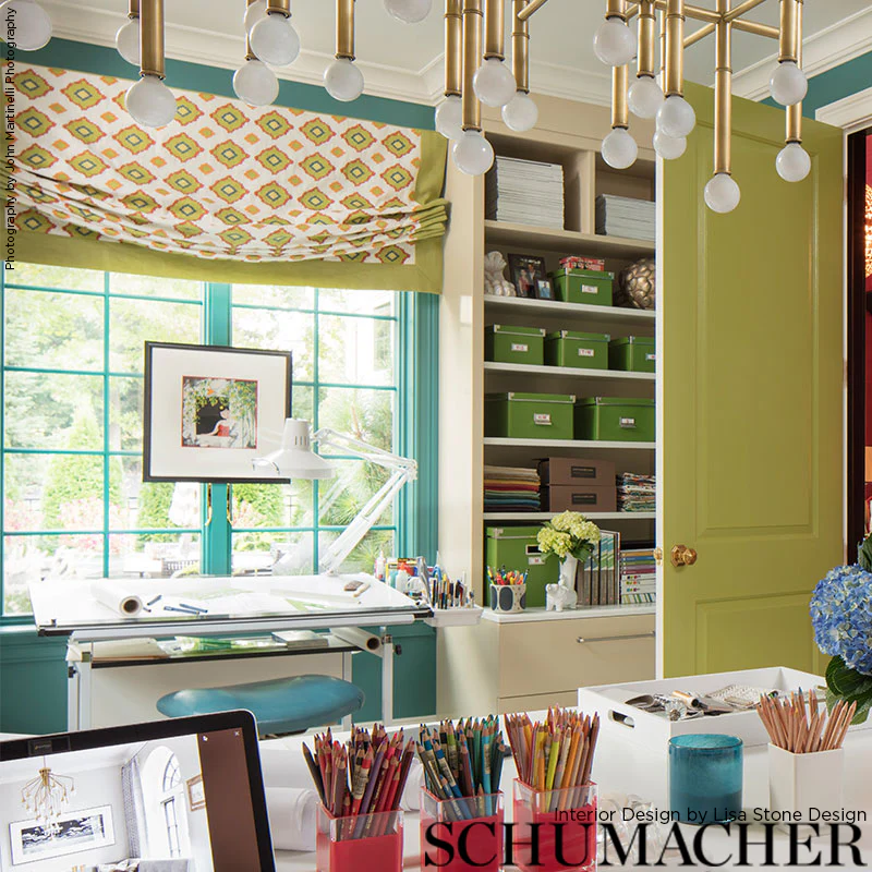 Sikar Embroidery - Citrus - Schumacher 65780 -Fabric - Designers Cove