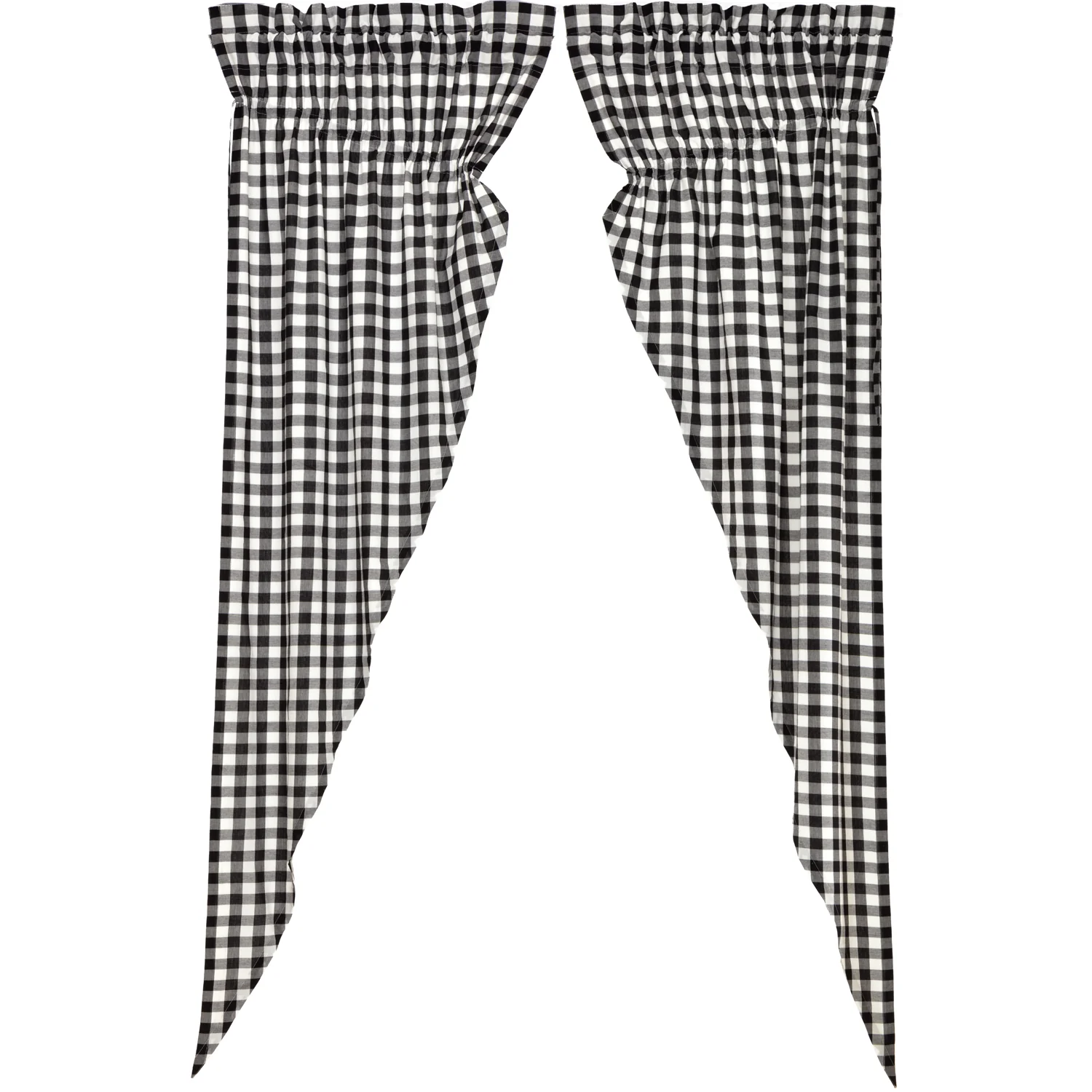 Annie Buffalo Black Check Prairie Long Panel Set of 2 84x36 | Farmhouse Buffalo Check Curtains - Designers Cove