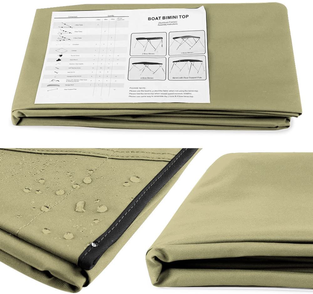 4 Bow Bimini Top BEIGE 7 Sizes - Designers Cove