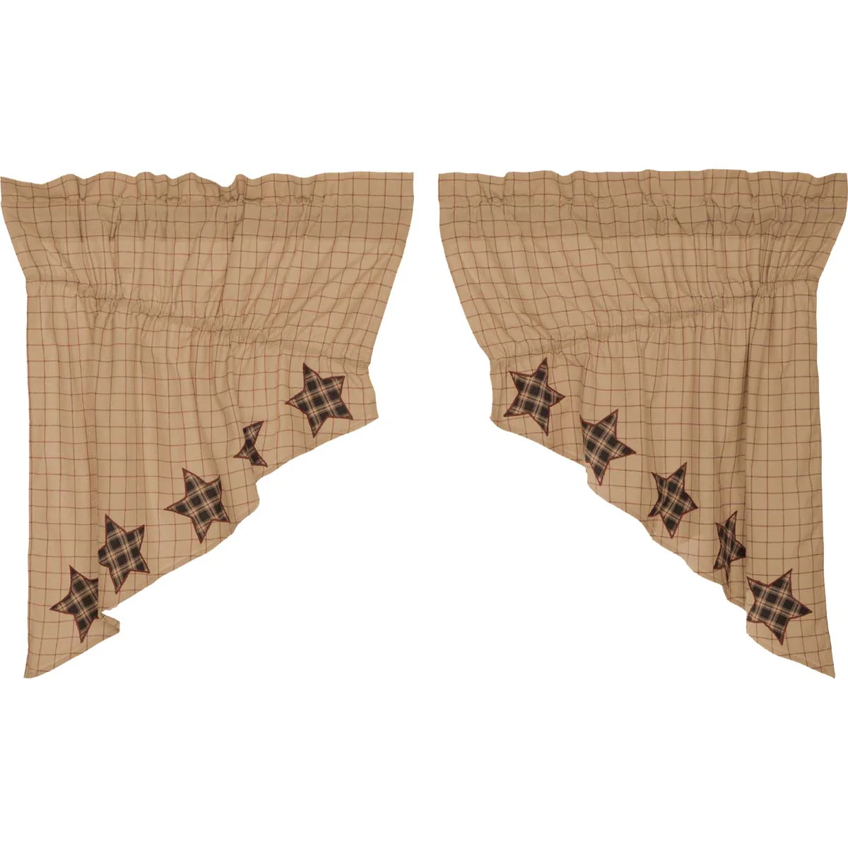 Bingham Star Prairie Swag Applique Star Set of 2 36x36x18 - Designers Cove