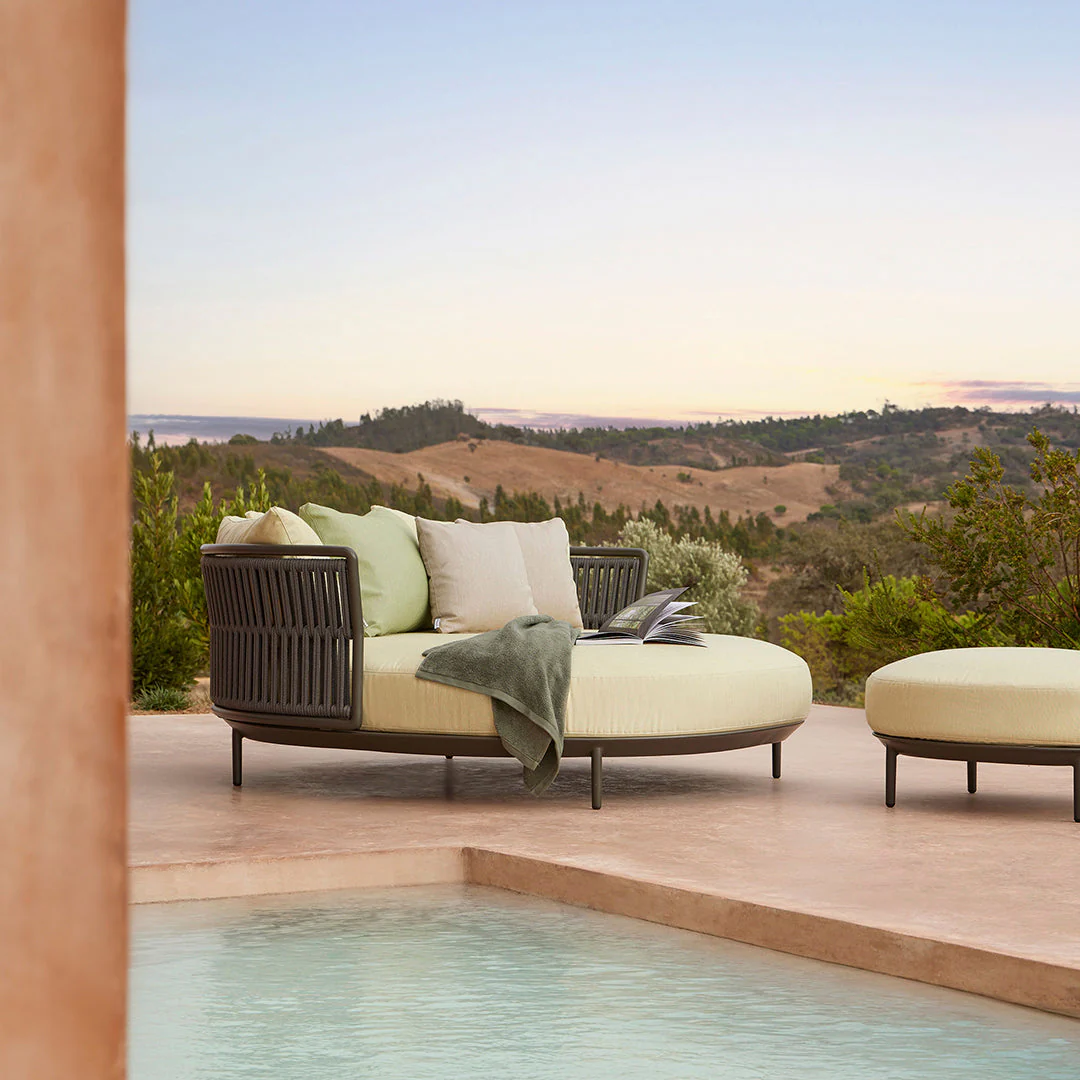 Amba Outdoor Ottoman - Designers Cove