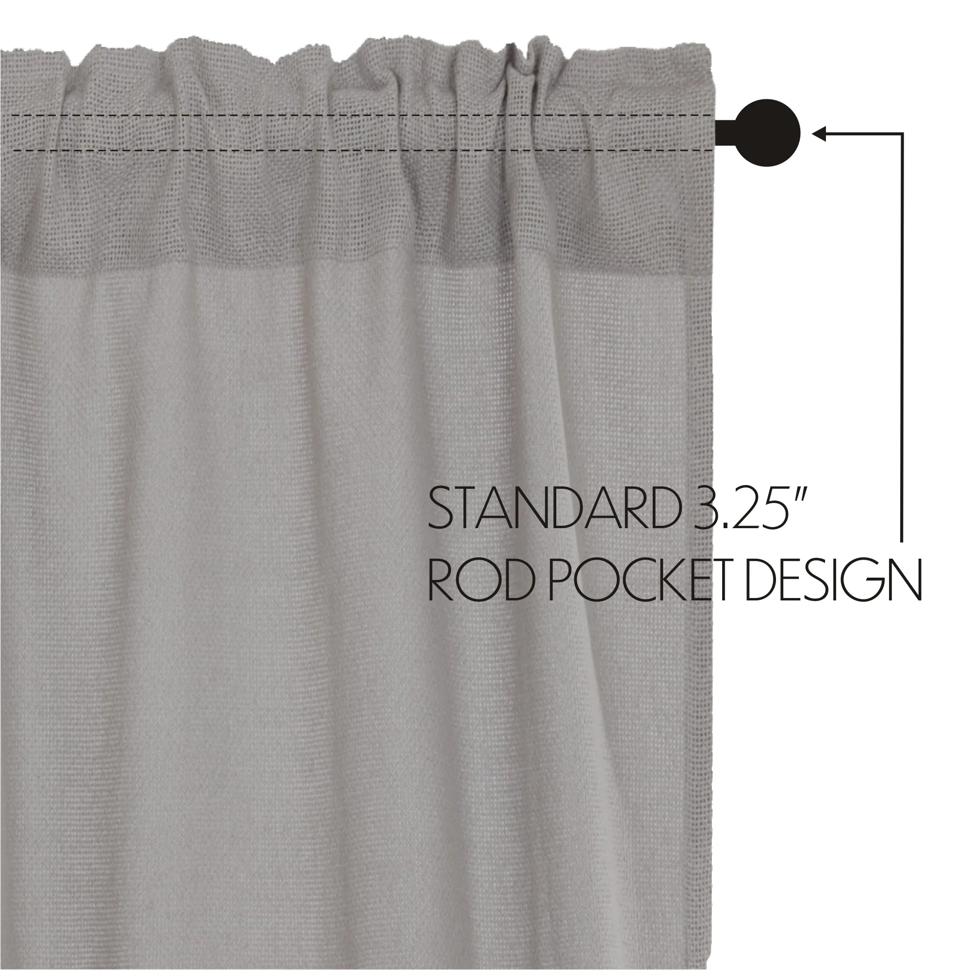 Burlap Dove Grey Prairie Long Panel Set of 2 84x36x18 - Designers Cove