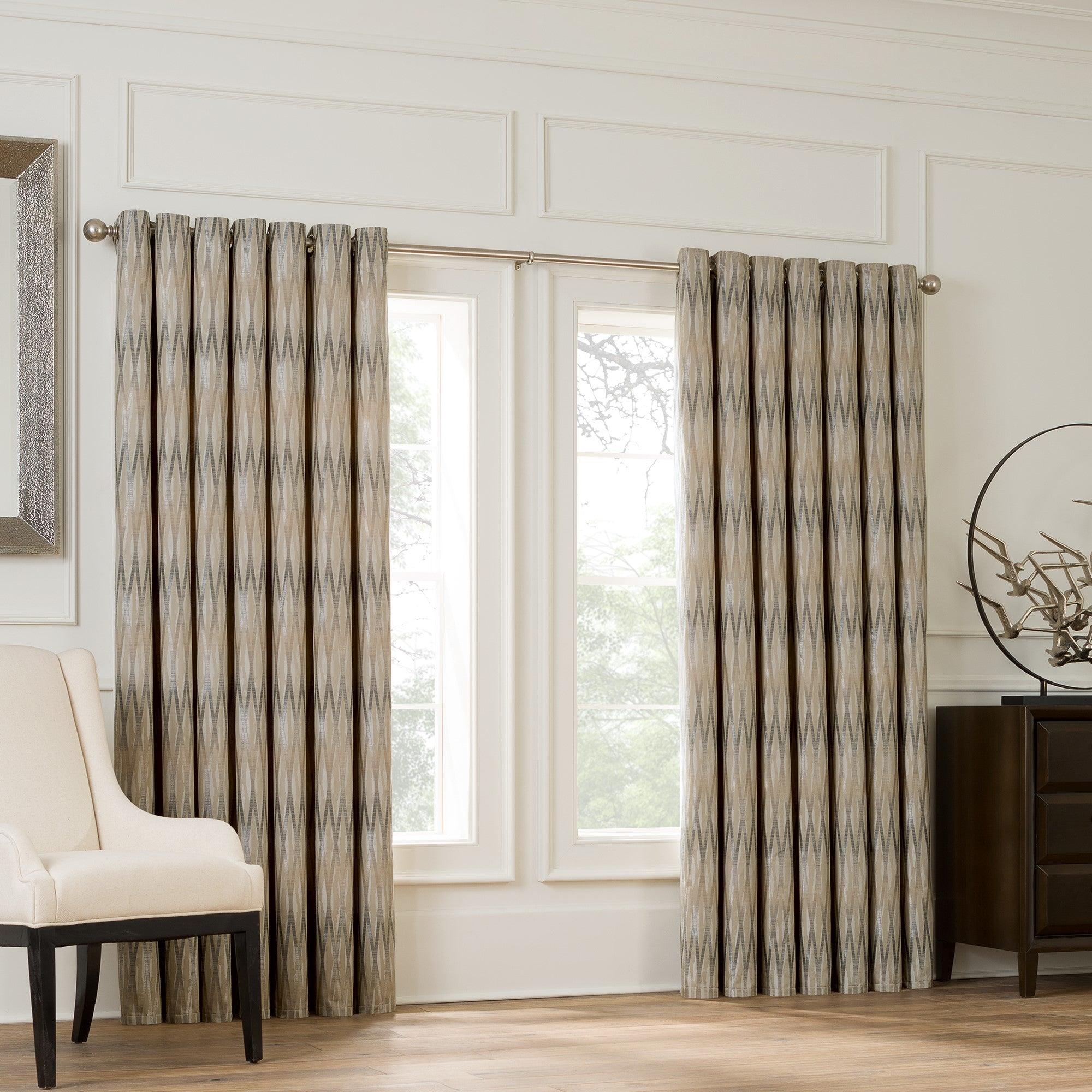 Valeron® Lustre Grommet Double Width Luxury Jacquard Window Panel - Designers Cove