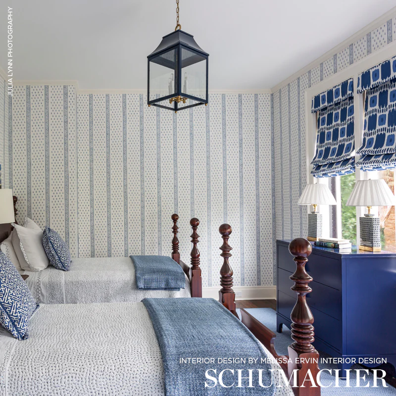 Kandira - Blues - Schumacher 174403 Fabric - Designers Cove