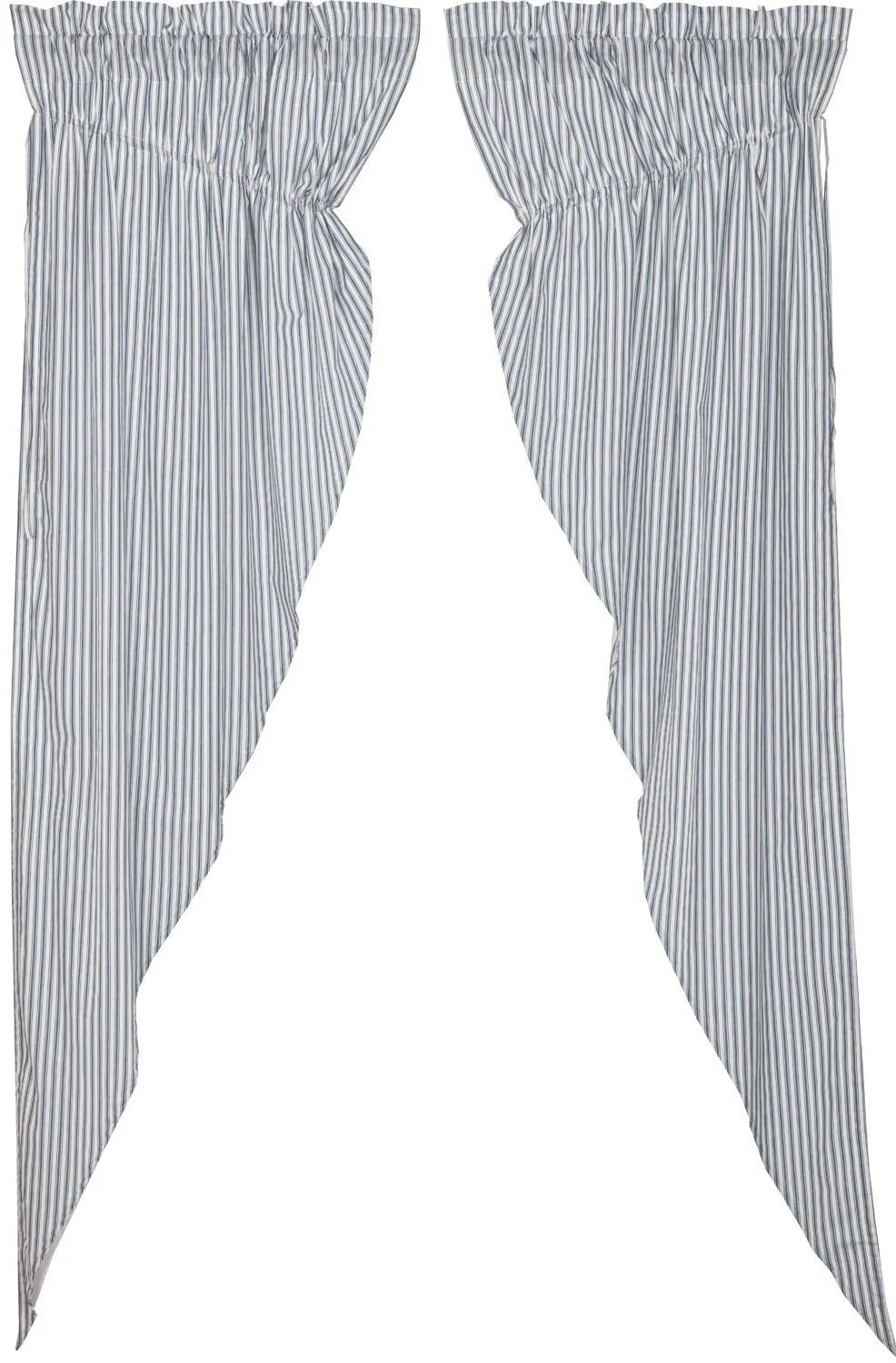 Sawyer Mill Blue Ticking Stripe Prairie Long Panel Set of 2 84x36x18 - Designers Cove
