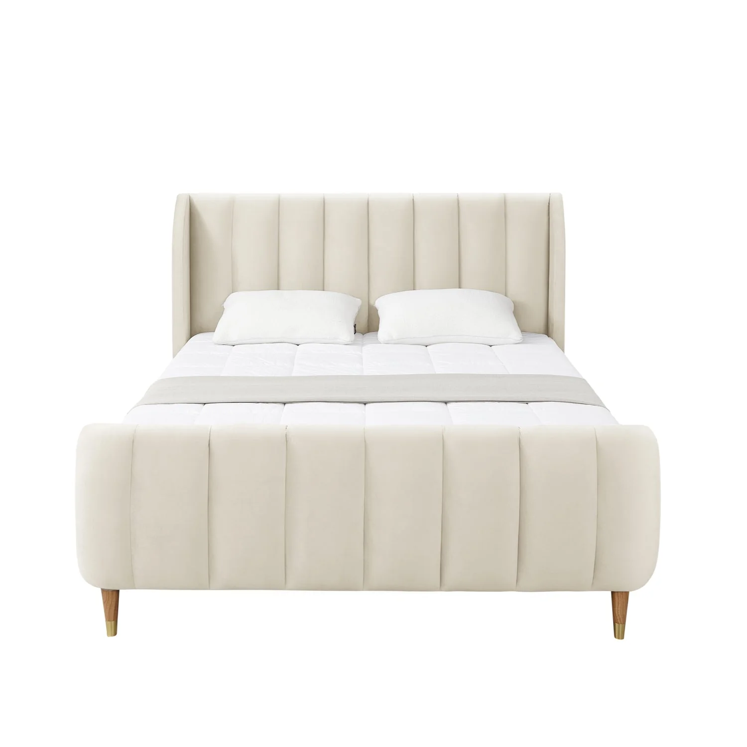 Misael Velvet Platform Bed - Designers Cove