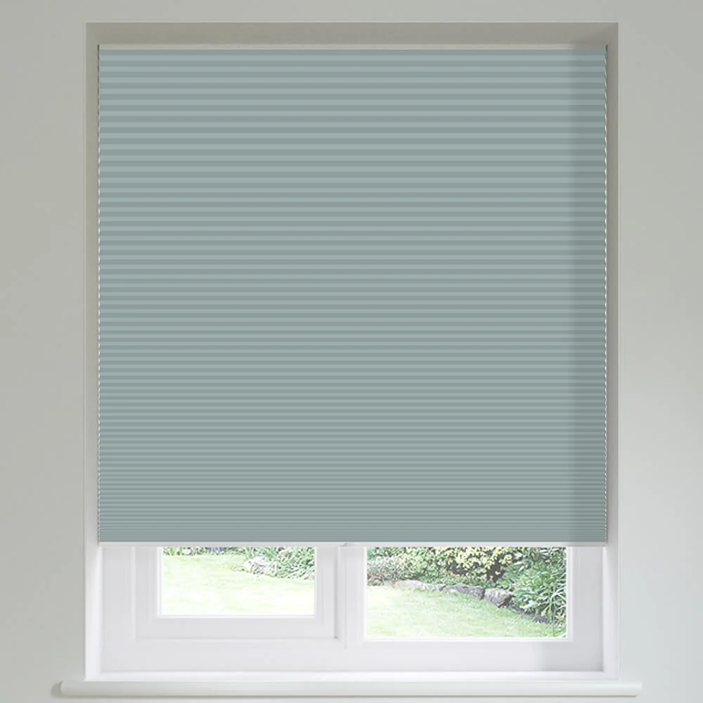 Tokyo Blackout Duck Egg Pleated Blinds - Designers Cove