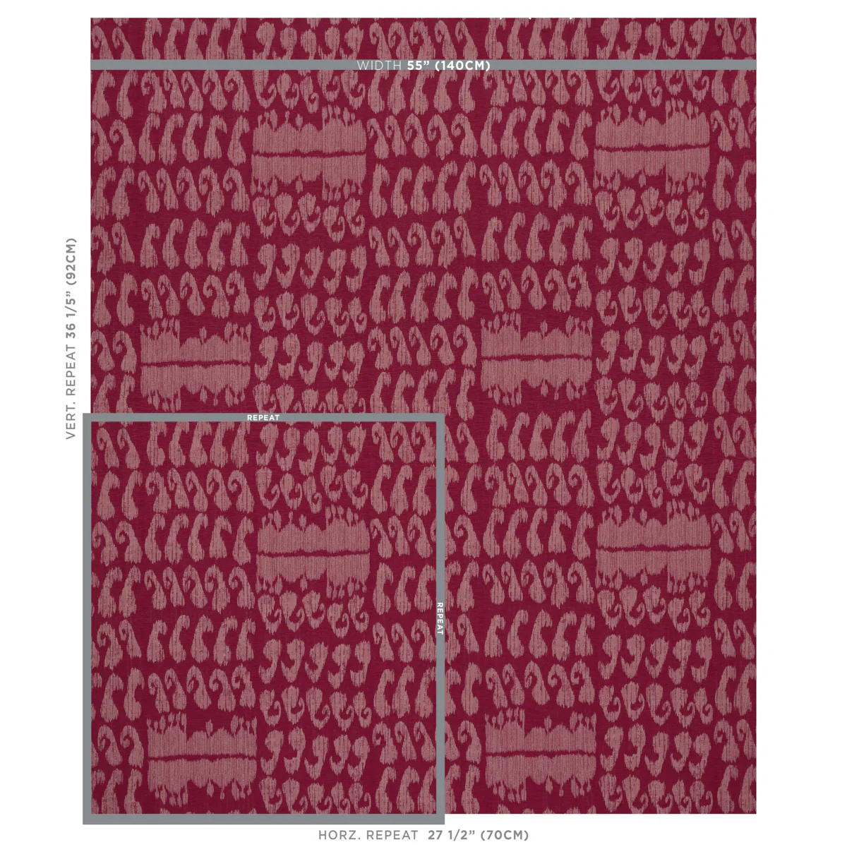 Nallamala Fabric - Garnet - Schumacher 80382 Fabric - Designers Cove