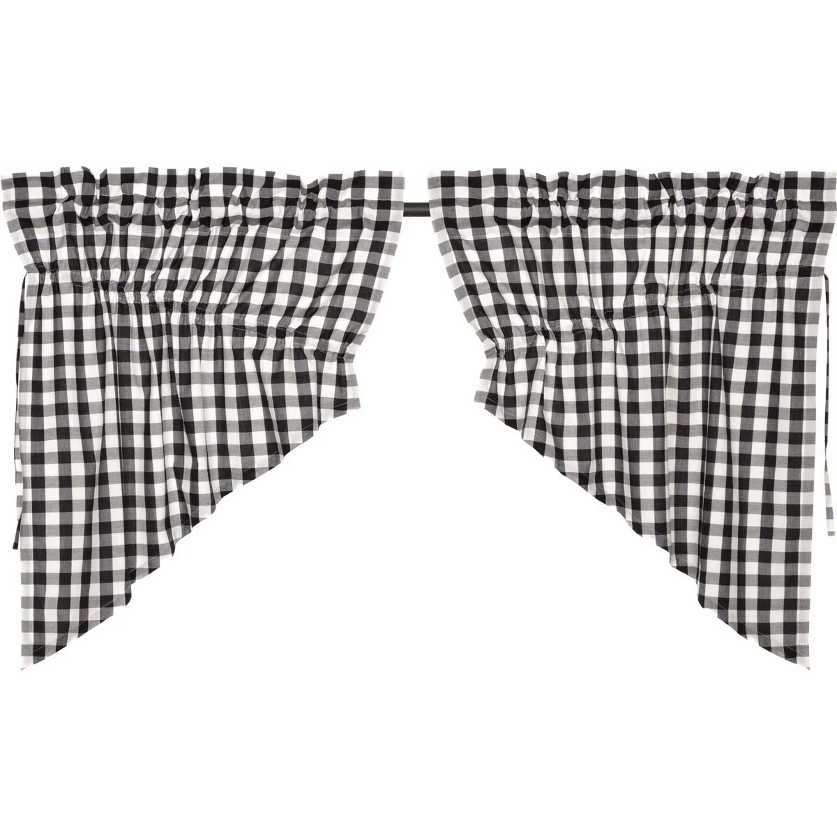 Annie Buffalo Black Check Prairie Swag Set of 2 36x36x18 - Designers Cove