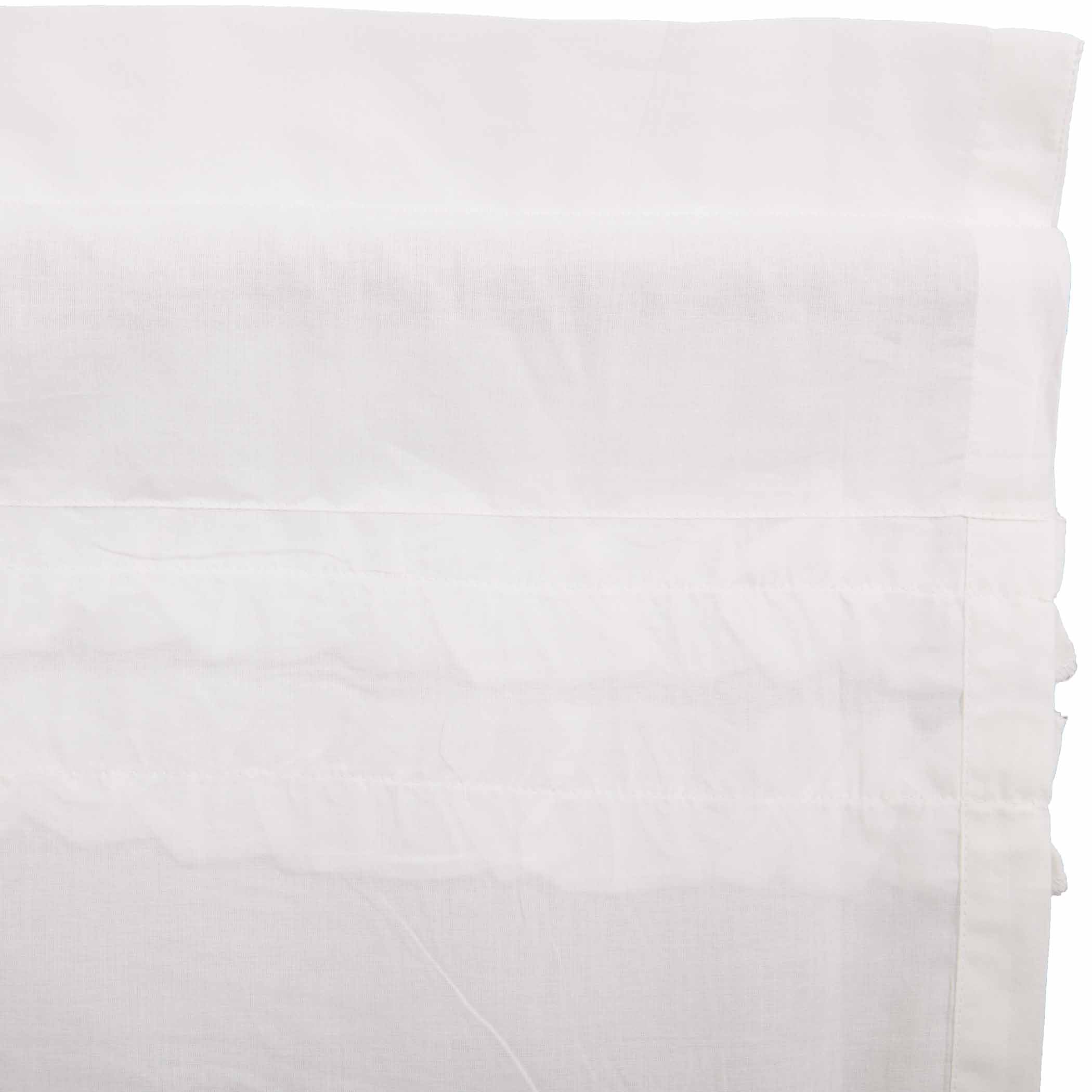 White Ruffled Sheer Prairie Curtain Panels | Farmhouse Cottage Window Decor - Designers Cove