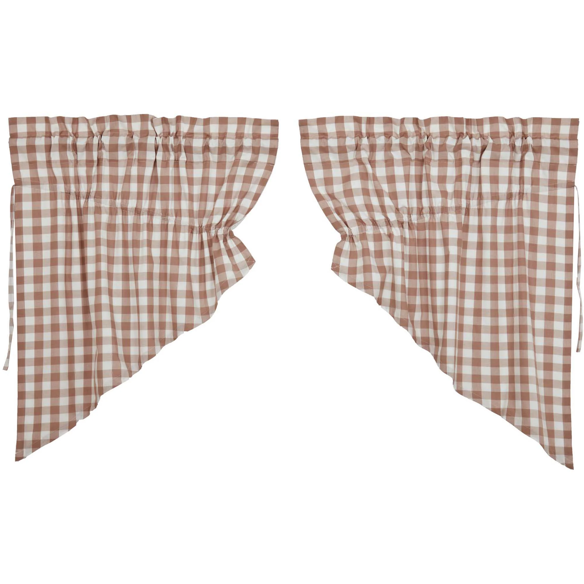 Annie Buffalo Portabella Check Prairie Swag Set of 2 36x36x18 - Designers Cove