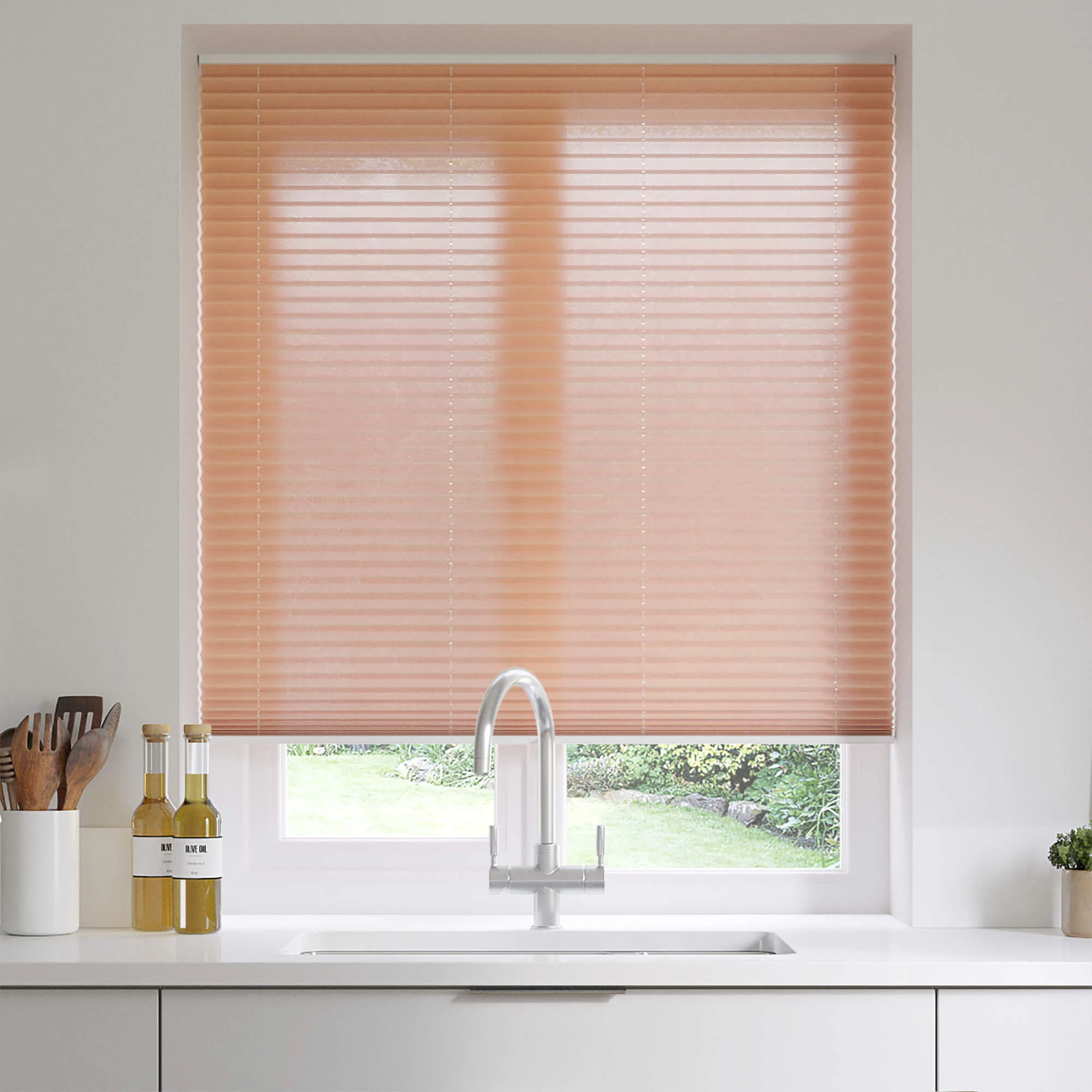 Bern Orange Terra Pleated Blinds - Designers Cove