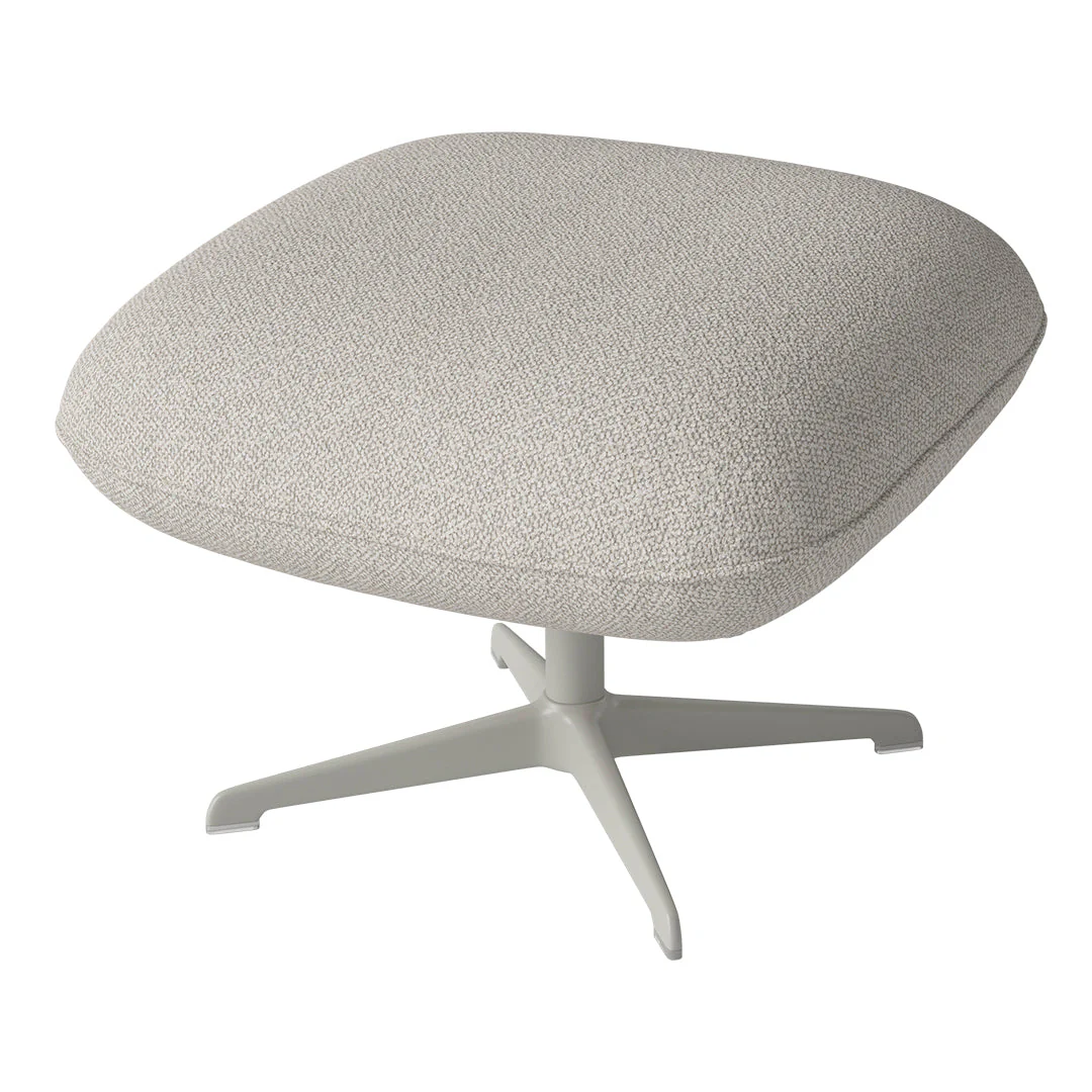 Ripon Footstool - 4-Star Base - Grey Lacquered Steel - Designers Cove