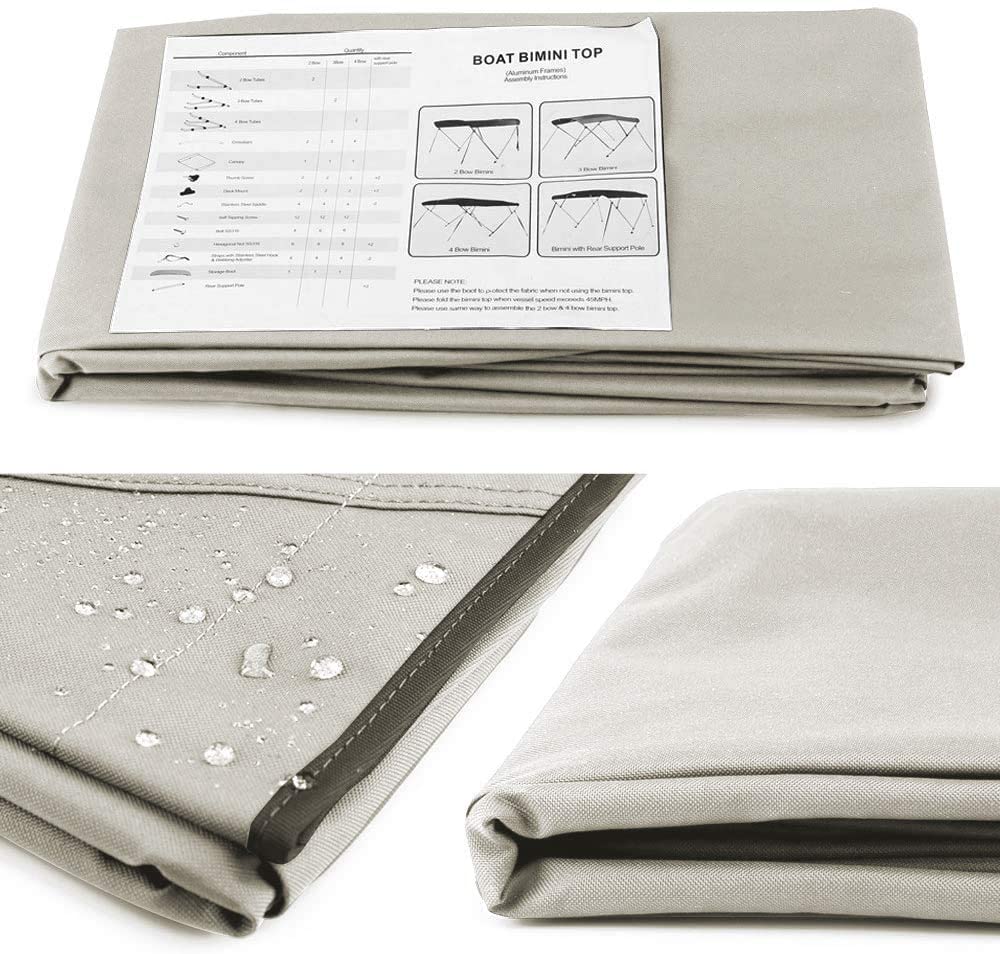 3 Bow Bimini Top LIGHT GREY 6 Sizes - Designers Cove