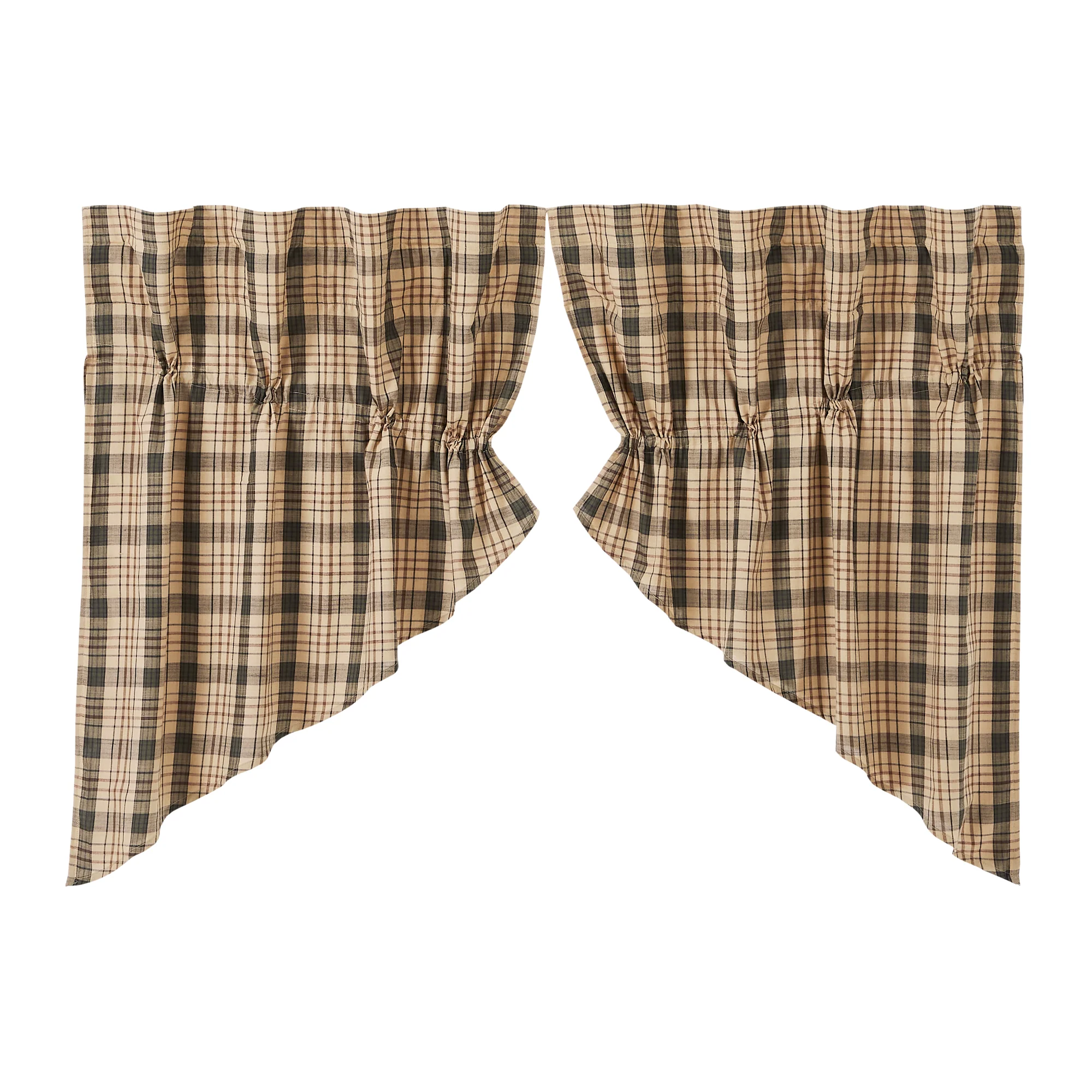 Cider Mill Plaid Prairie Swag Set of 2 36x36x18 - Designers Cove