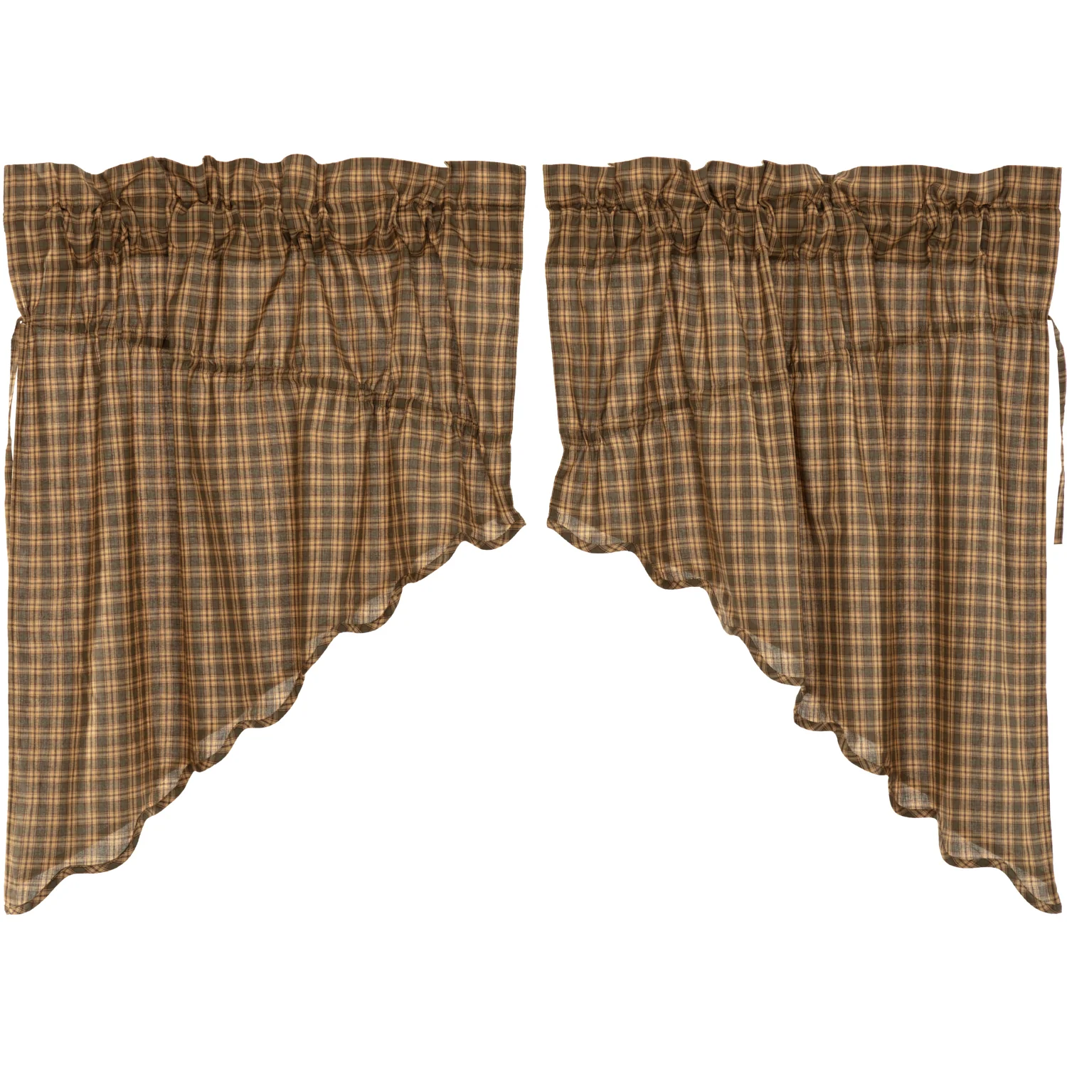 Cedar Ridge Prairie Swag Scalloped Curtains 36x36x18 - Designers Cove