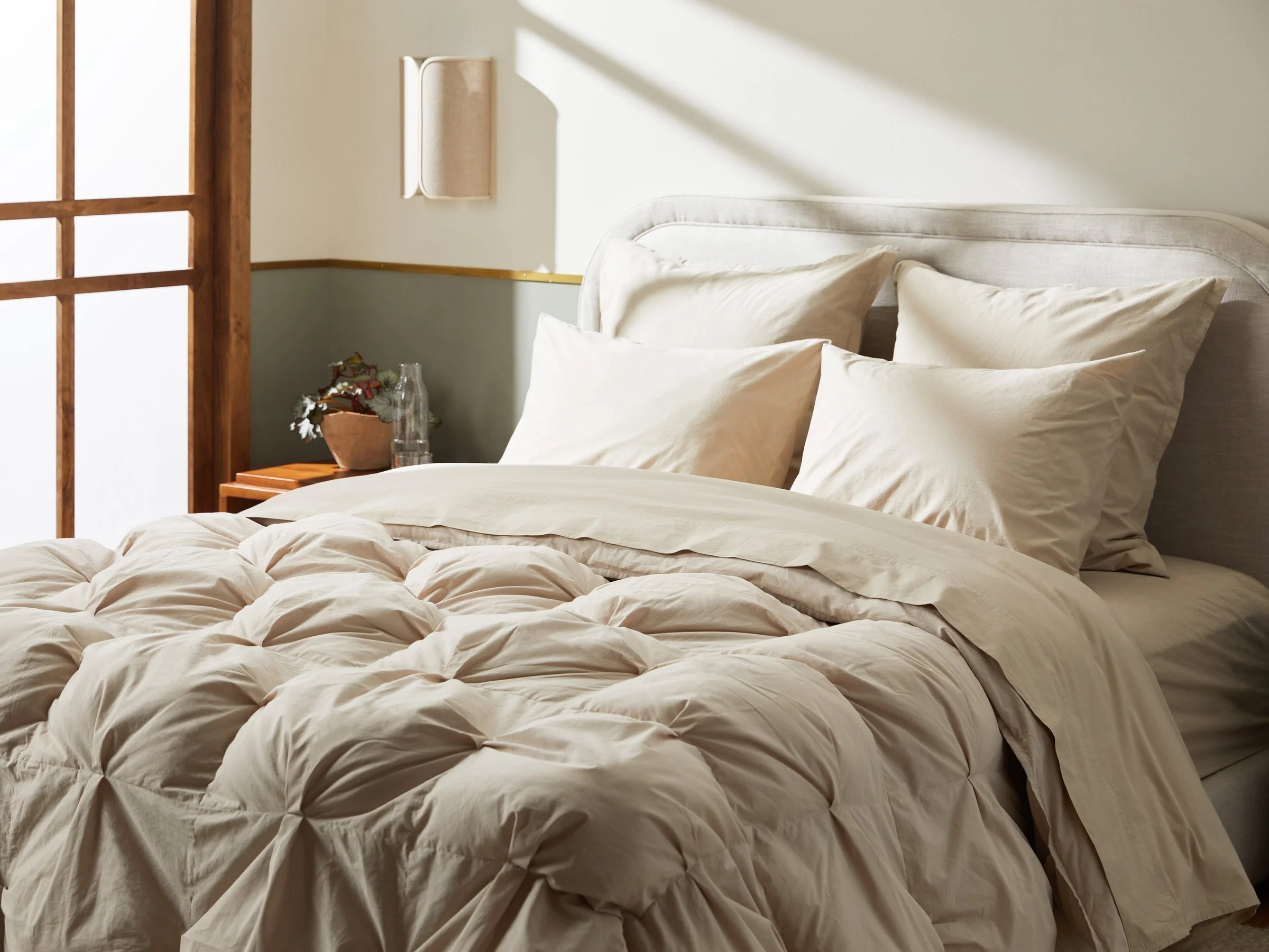 Organic Cotton Puff Comforter (Bone) - Designers Cove