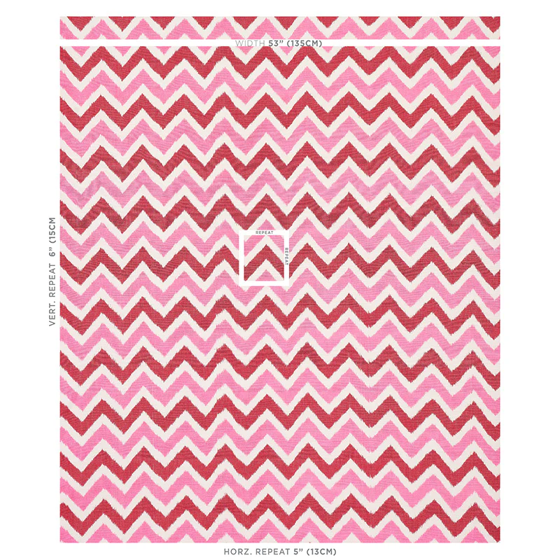 Vedado Ikat - Pink - Schumacher 79461 Fabric - Designers Cove