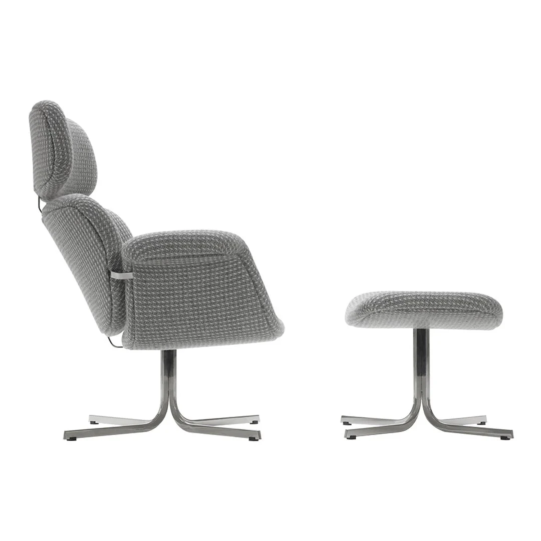 Tulip Lounge Footstool - Cross Base - Designers Cove