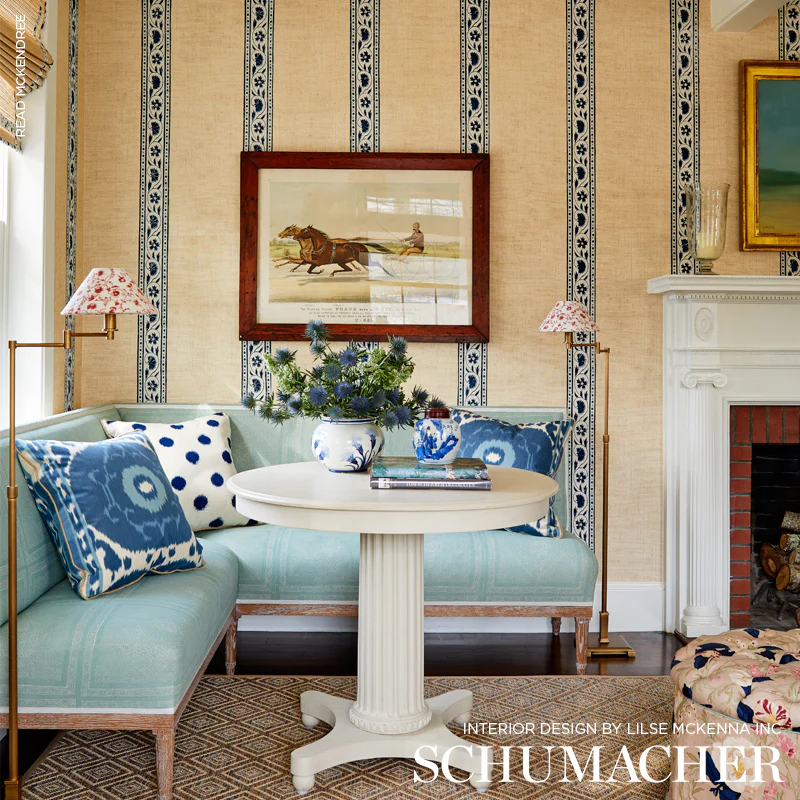 Sakuru Ikat - Indigo - Schumacher 72340 -Fabric - Designers Cove