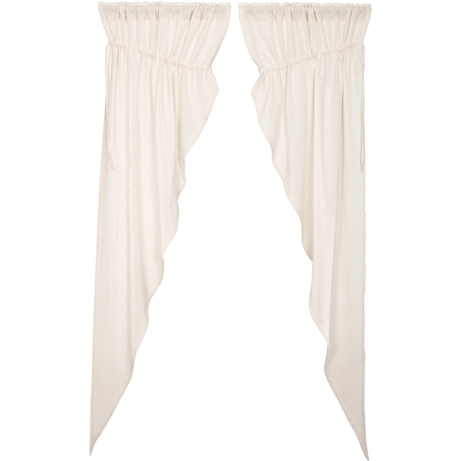 Burlap Antique White Prairie Long Panel Set of 2 84x36x18 - Designers Cove